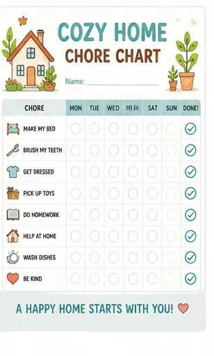 Cozy Home Chore Chart