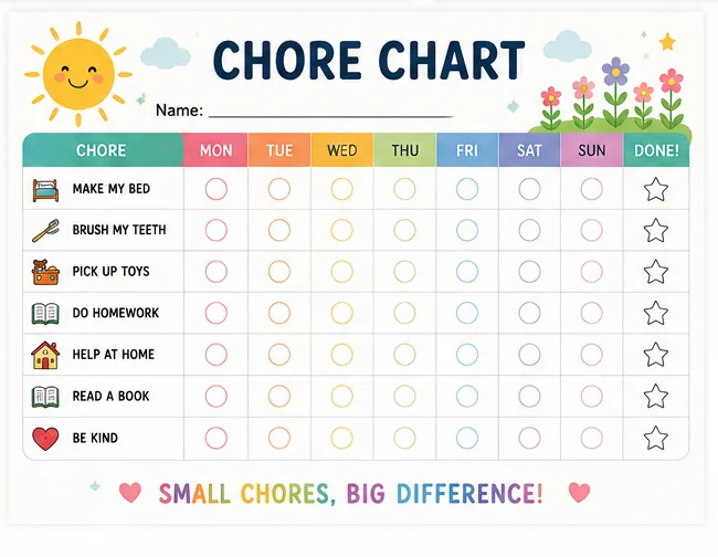 Sunny Family Chore Chart