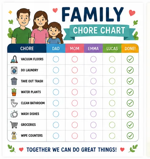 Family Chore Chart (Set 3)