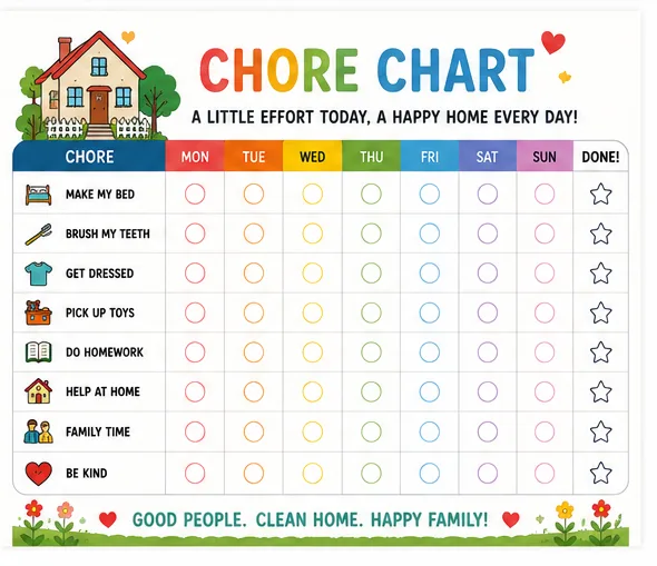 Happy Home Chore Chart