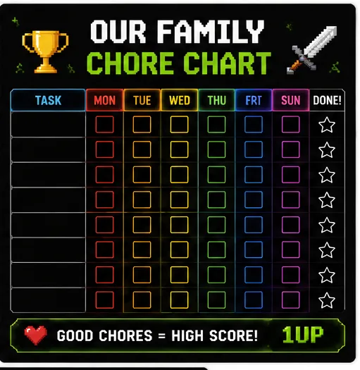 High Score Chore Chart