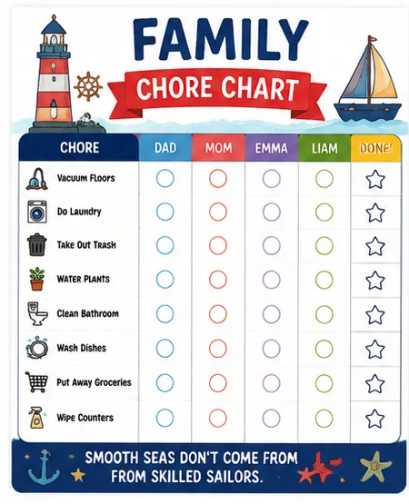 Nautical Chore Chart