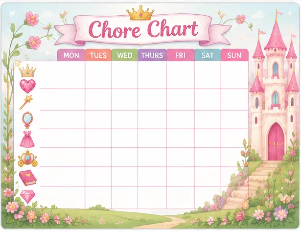 Princess Chore Chart — Garden