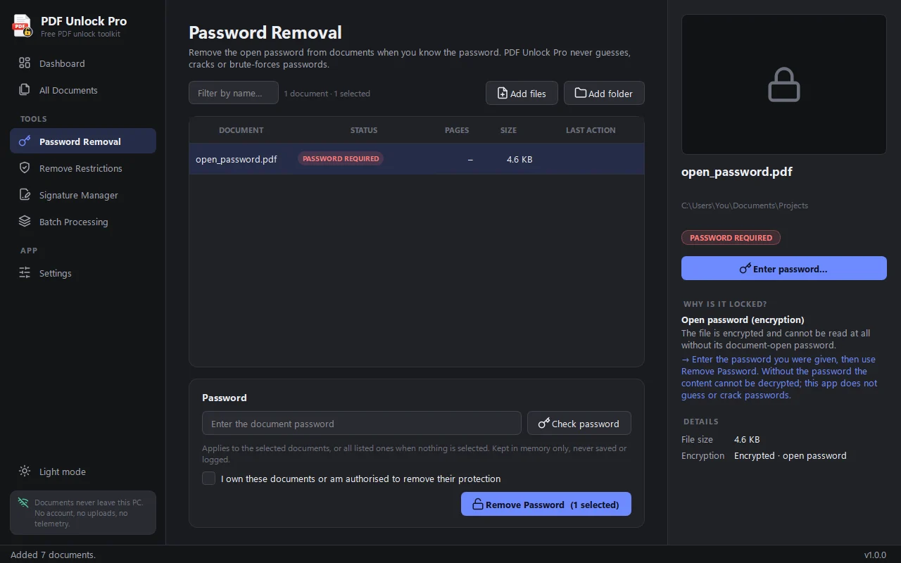 PDF Unlock Pro — Unlock
