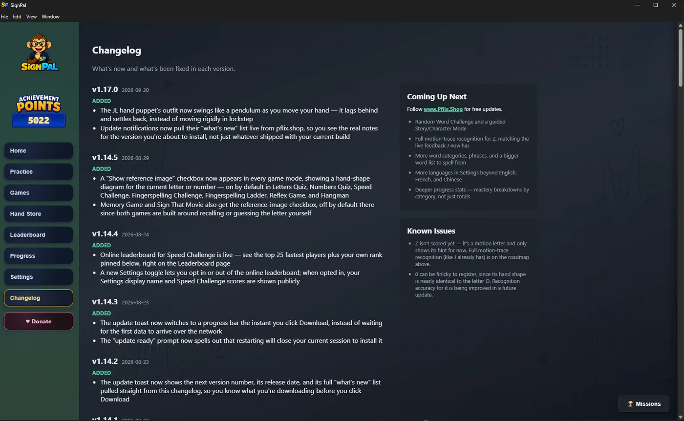 SignPal — Changelog