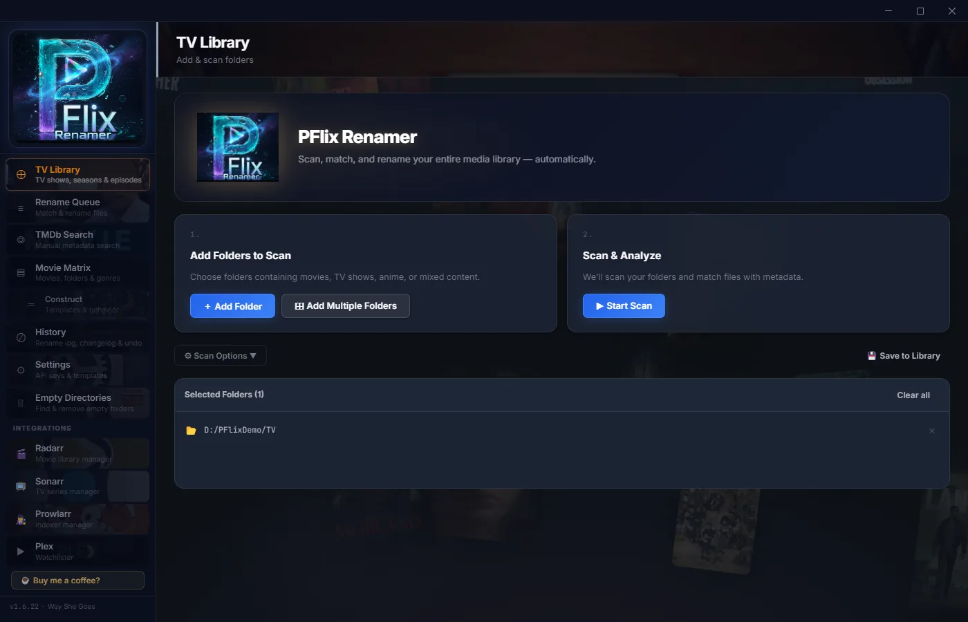 TV Library — scan TV show folders and match against TMDb